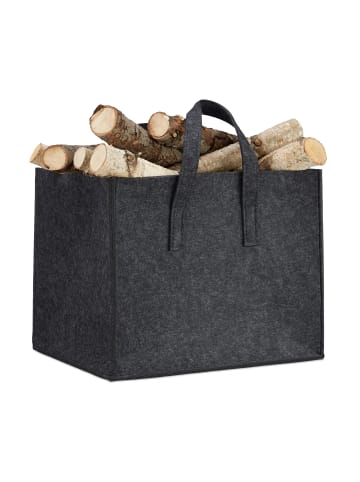 relaxdays 3x Kaminholzkorb in Anthrazit - (B)43 x (H)35 x (T)37 cm