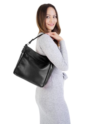 Cluty Handtasche echt Leder in schwarz