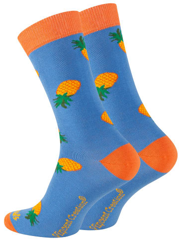 Vincent Creation® Bunte Fun Socken Farbenfrohe Freizeitsocken Damen & Herren in Ananas