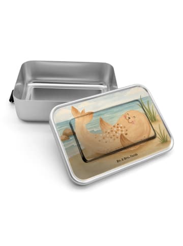 Mr. & Mrs. Panda Bentobox Robbe Liegen Design ohne Spruch in Weiß