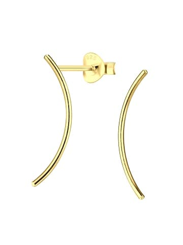Alexander York Ohrstecker STAB gebogen in Gold aus 925 Sterling Silber, 2-tlg.