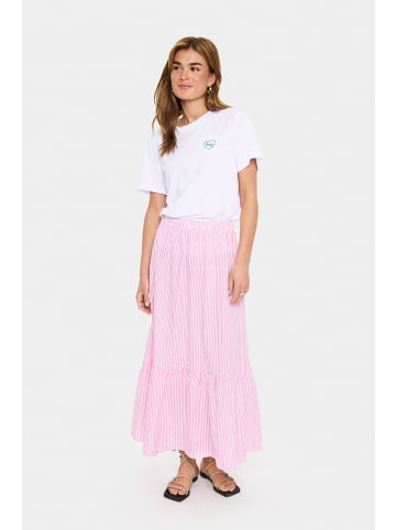 SAINT TROPEZ Rock ElmikoSZ Gerade Passform in Fandango Pink White Stripe