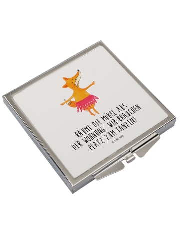 Mr. & Mrs. Panda Taschenspiegel Fuchs Ballerina mit Spruch in Weiß