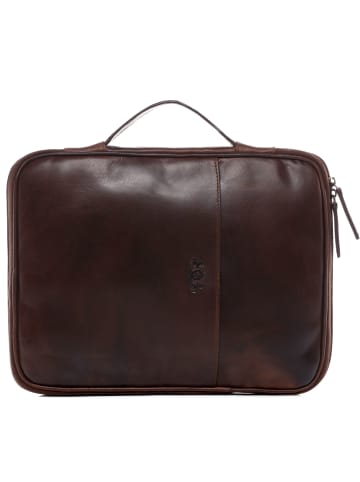 SID & VAIN Leder-Laptoptasche echt Leder | 15 Zoll 15-braun in braun