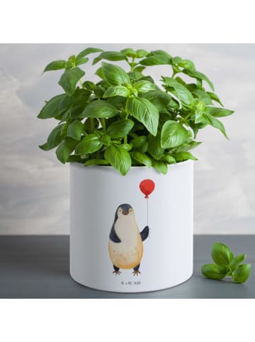 Mr. & Mrs. Panda Blumentopf Groß Pinguin Luftballon ohne Spruch in Weiß