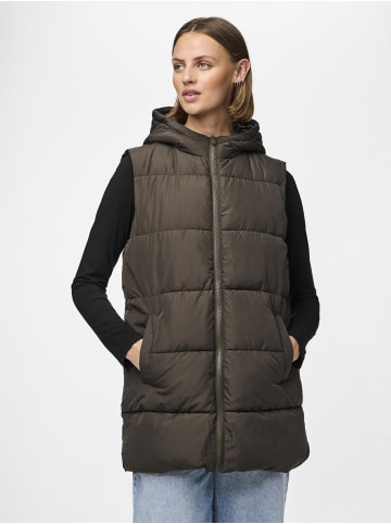 Pieces Steppweste in Black Olive