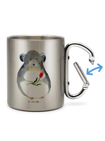 Mr. & Mrs. Panda Outdoor Tasse Chinchilla Blume ohne Spruch in Silber