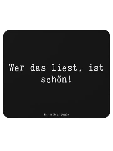 Mr. & Mrs. Panda Mauspad Spruch Freude Schön mit Spruch in Schwarz