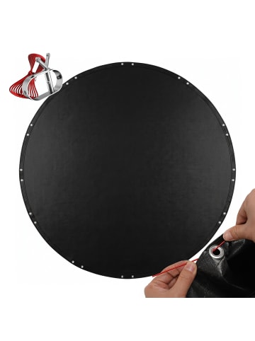 relaxdays Poolabdeckung "rund" in Schwarz - Ø 680 cm