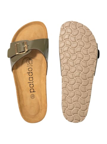 palado Pantoletten in Lack Creme Olive