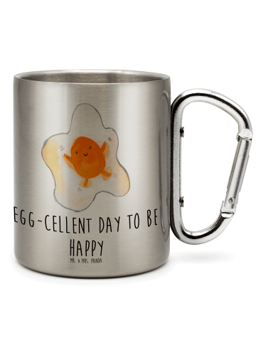 Mr. & Mrs. Panda Thermobecher Spiegelei Ei mit Spruch in Silber