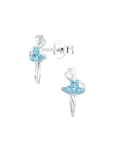 Alexander York Ohrringe, Ohrstecker BALLERINA mit Kristall aqua in 925 Sterling Silber, 2-tlg.