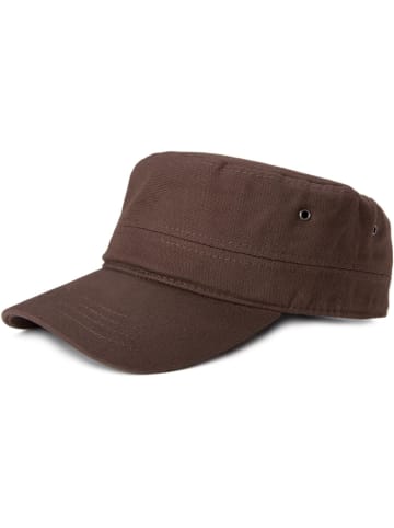 styleBREAKER Military Cap in Dunkelbraun