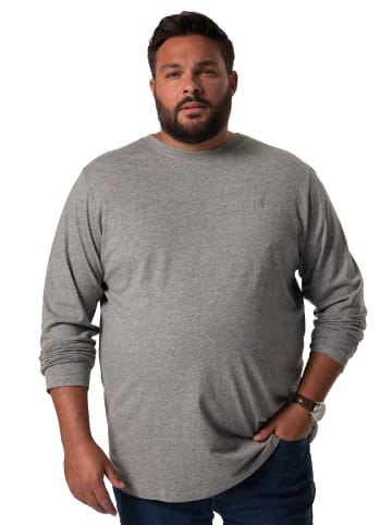 Men Plus Kurzarm T-Shirt in dunkelgrau melange