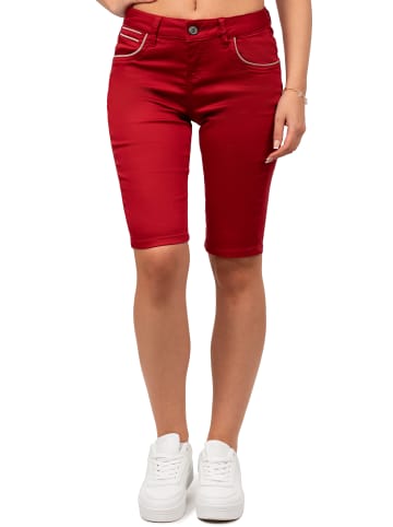 Cipo & Baxx Damen Regular Fit Shorts Mid Waist in Burgundy