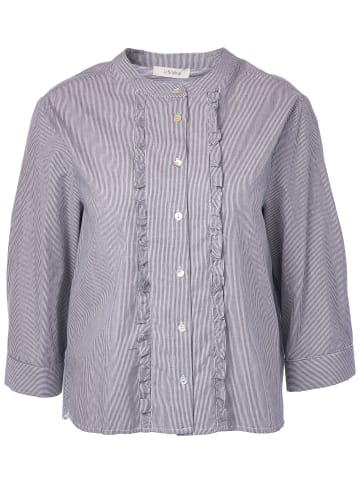 JcSophie Prospera Oversize Rüschenbluse aus Baumwoll-Mix in Black Stripes