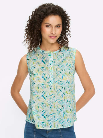 Heine Blusentop in limone-türkis-bedruckt