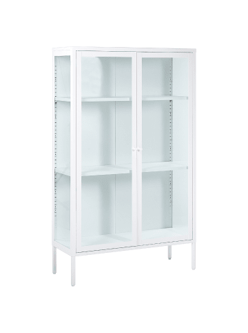 Beliani Vitrine NASH in Weiß - (W) 90 x (H) 150 x (L) 35 cm