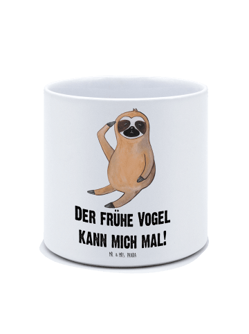 Mr. & Mrs. Panda XL Blumentopf Faultier Vogel mit Spruch in Weiß