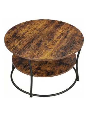 VASAGLE Couchtisch Dacey-old in Vintagebraun-Schwarz - (B)80 x (H)46.5 x (T)80 cm