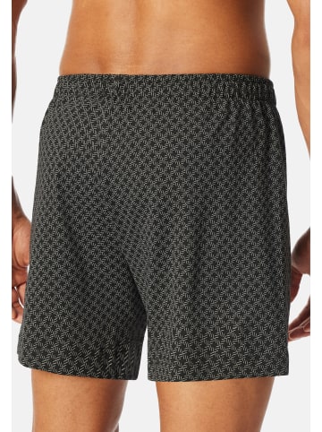 Schiesser Boxershorts Singel-Jersey in Grau / schwarz