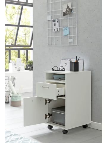 FineBuy Rollcontainer in Weiß / Spanplatte / 33x38x63