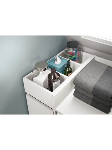 Inn.Furn Badkommode weiß 29 cm, Anstellregal mit Apothekerauszug