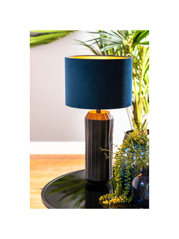 Light & Living Lampenschirm Zylinder Velours - Petrol Blue - Ø30x21cm