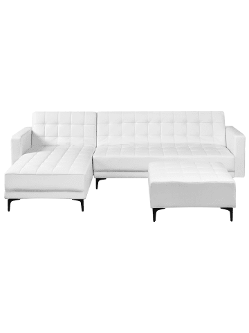 Beliani 3-tlg Modulsofa ABERDEEN in Weiß/Schwarz