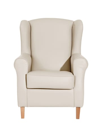 58 aufm Kessel OHRENSESSEL Karlen Bezug Kunstleder Buche natur / beige