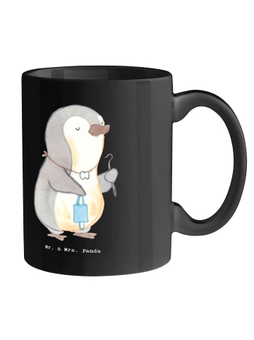 Mr. & Mrs. Panda Tasse Zahntechniker Lächeln mit Spruch in Schwarz