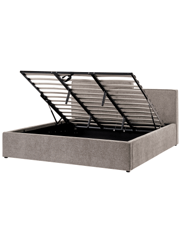 Beliani 2-tlg Doppelbett LAGARDE in Beige/Schwarz