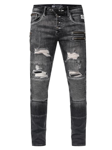 Rusty Neal Jeans Hose "MISATO" Slim Fit (THE FULLY LOADED) in Dark Grey Used