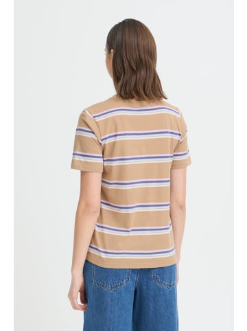 Pulz Kurzarm-Bluse PZBLAKE Regular fit in DUNE STRIPED