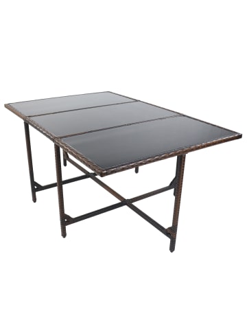 VCM  Rattan Gartentisch Balkontisch Raloso 170x110 in Braun