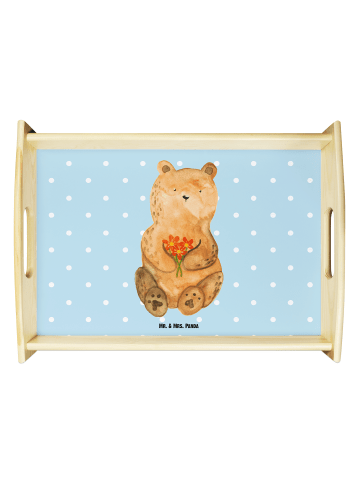 Mr. & Mrs. Panda Tablett Bär Dankbar ohne Spruch in Blau Pastell