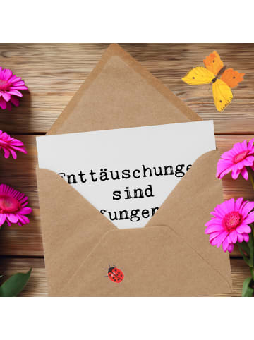 Mr. & Mrs. Panda Einladungskarte Spruch Mit Enttäuschungen umgeh... in Weiß