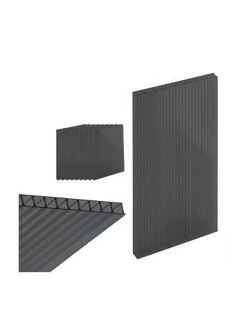 relaxdays 14 x Doppelstegplatten in Anthrazit - 4 mm