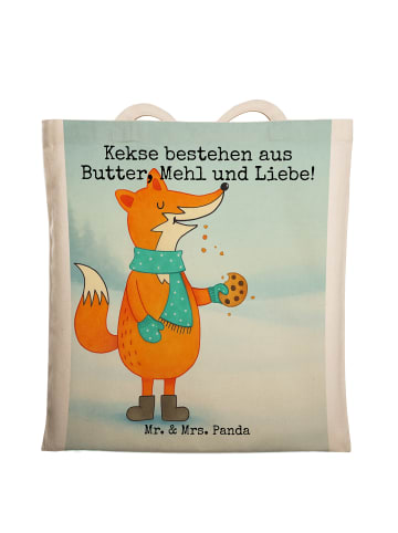 Mr. & Mrs. Panda Tote Bag Fuchs Keks Design mit Spruch in Weiß