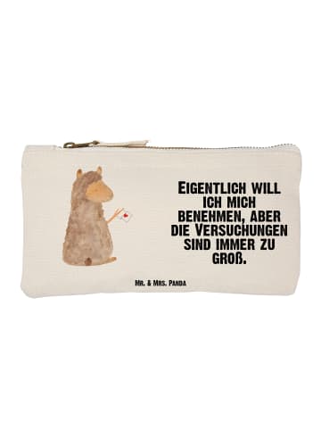 Mr. & Mrs. Panda Schminktasche Alpaka Fahne mit Spruch in Weiß