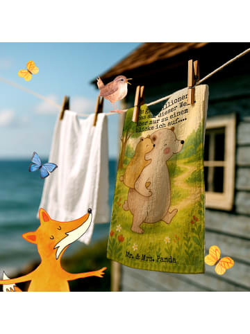 Mr. & Mrs. Panda Gästehandtücher Papa Bär Design mit Spruch in Weiß