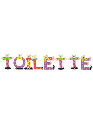 Playshoes Deko-Buchstaben "TOILETTE" in bunt