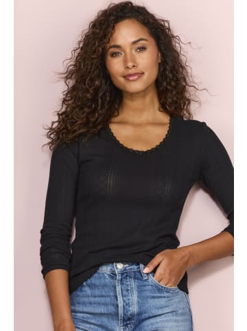 Vivance Langarmshirt in schwarz, creme
