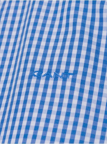 Gant Hemdbluse Reg Poplin Gingham in blau weiß - 0004