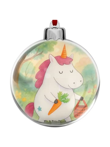 Mr. & Mrs. Panda Christbaumkugel Einhorn Vegan Design ohne Spruch in Weiß
