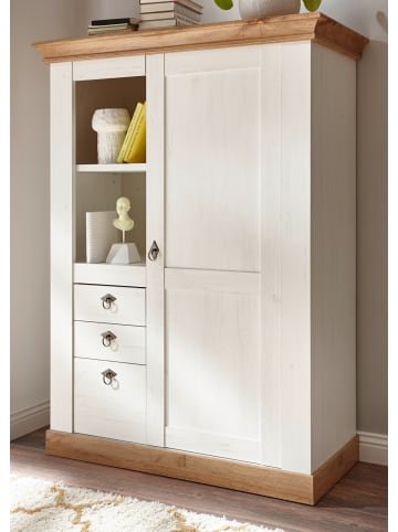 Furn.Design Highboard weiß Pinie, Eiche, Landhaus Kommode 100 x 140 cm
