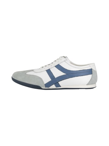 DreiMaster Maritim Sneakers Aus Leder in Weiss Blau