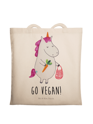 Mr. & Mrs. Panda Tragetasche Einhorn Vegan mit Spruch in Creme