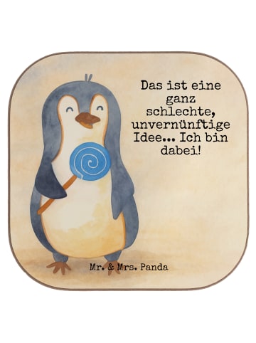 Mr. & Mrs. Panda Untersetzer für Gläser Pinguin Lolli Design mit... in Weiß