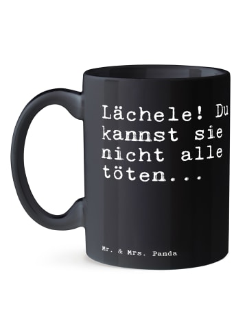 Mr. & Mrs. Panda Pott Lächele! Du kannst sie... mit Spruch in Schwarz